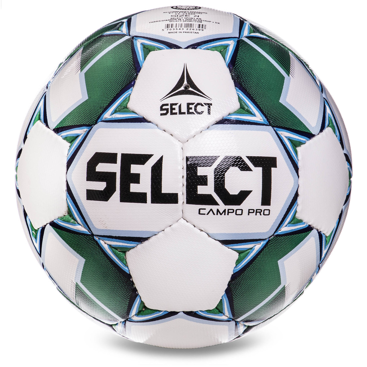 М'яч футбольний SELECT CAMPO-PRO IMS CAMPO-PRO-W No5 білий-зелений