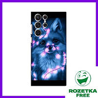 Чехол Яркая Лисичка для Samsung Galaxy S22 Ultra / Чехлы с новогодней лисичкой Самсунг Галакси С22 Ультра