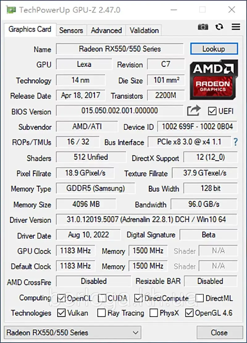 Видеокарта MLLSE-AMD Radeon RX 550 4Gb - фото 4 - id-p2009625350