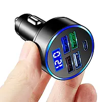 Адаптер питания в прикуриватель 4 USB порта и Type C