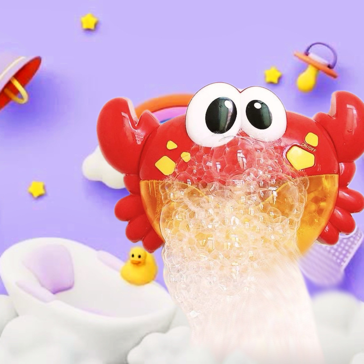 Вubble crab Іграшка для купання у ванній музичний краб, фото 1