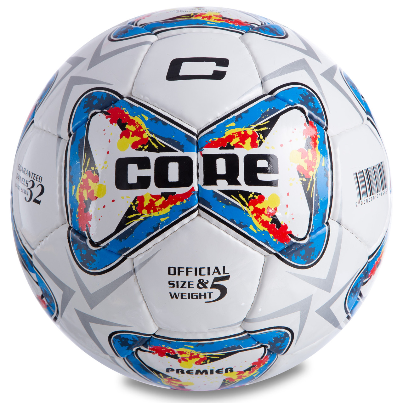 М'яч футбольний CORE PREMIER CR-048 No5 PU білий-блакитний