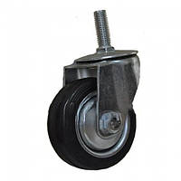 Промышленное колесо диаметр 160 мм на черной резине с штырем крепления