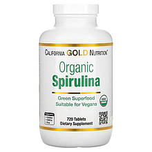 Органічна спіруліна California GOLD Nutrition "Organic Spirulina" 500 мг (720 таблеток)