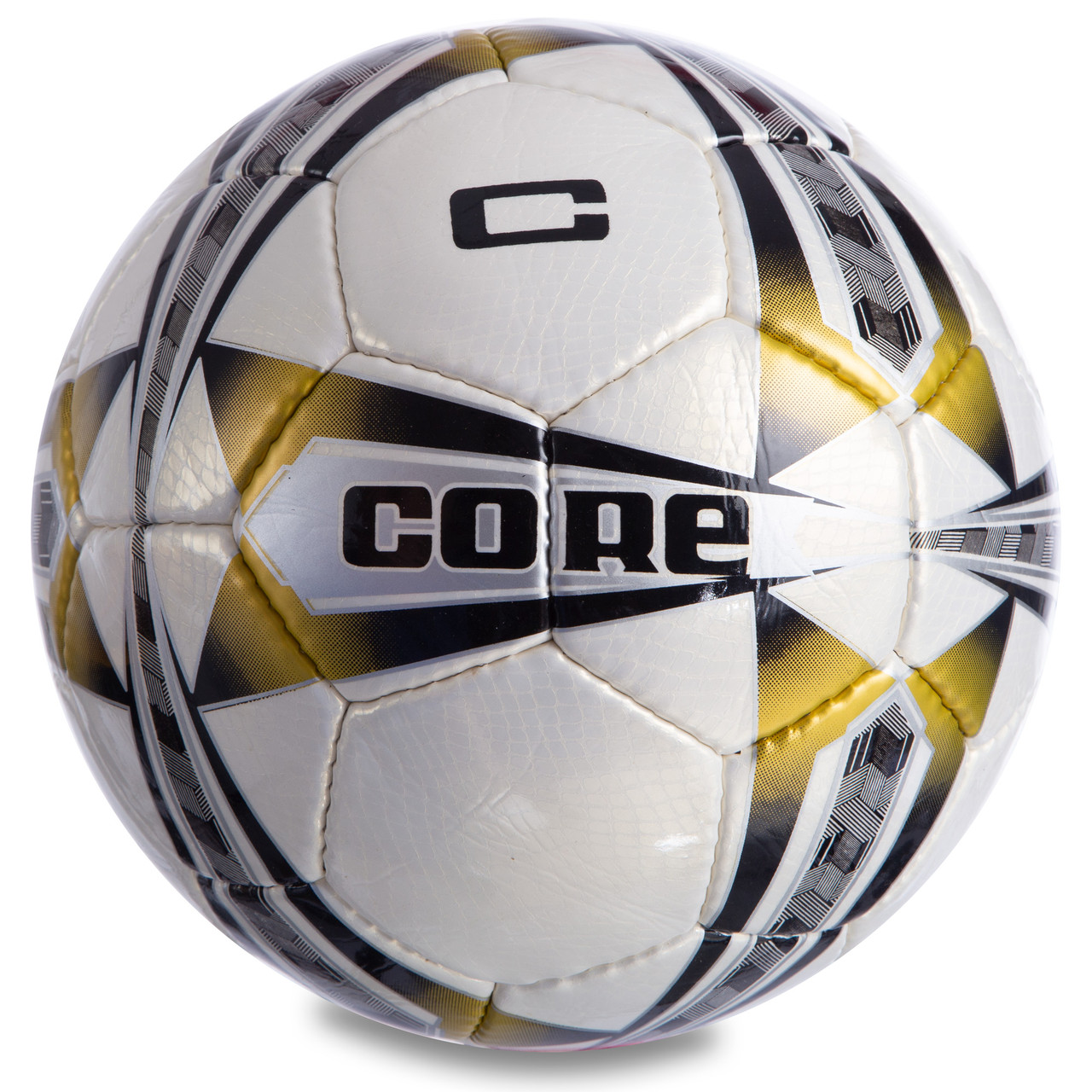 М'яч футбольний CORE 5 STAR CR-006 No5 PU білий-золотий