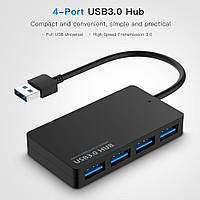 Внешний USB hub ультратонкий хаб юсб 3.0 на 4 порты Чорный
