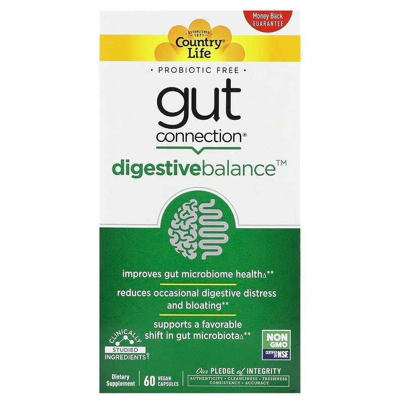 Травні ферменти Country Life, Gut Connection "Digestive Balance" (60 капсул)