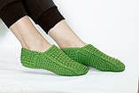 Жіночі в'язані домашні Тапочки "Світлий зелений" 37-38 р, фото 9