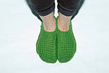 Жіночі в'язані домашні Тапочки "Світлий зелений" 37-38 р, фото 5