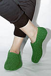 Жіночі в'язані домашні Тапочки "Світлий зелений" 37-38 р, фото 2