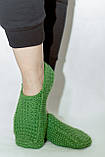 Жіночі в'язані домашні Тапочки "Світлий зелений" 37-38 р, фото 3