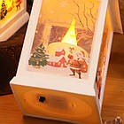 Новорічний нічник свічка/декоративний світильник "Новорічний будиночок" 14х6.4см, білий, фото 3
