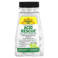 Карбонат кальция Country Life "Acid Rescue Calcium Carbonate" мятный вкус, 1000 мг (60 таблеток)