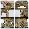 Тактичні штани спецназа ВСУ з плісированими вставками GEN3 IDOGEAR multicam мультикам із наколінниками, фото 4