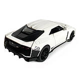Іграшкова машинка металева Nissan GT-R 50, нісаан, білий, звук, світло, інерція, откр двері, багажник, капот, Автоексперт, 1:32,, фото 4