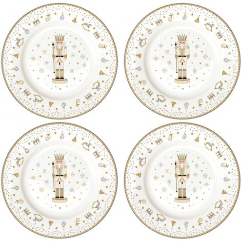 Набір із 4 десертних тарілок Easy Life Royal Nutcracker 19 см новорічний