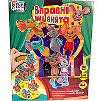 Детская игра настольная Ловкие мышата, 3+, 1-4 игрока, игра 3в1, балансир, изучение цифр, башня, Fun Game, уп