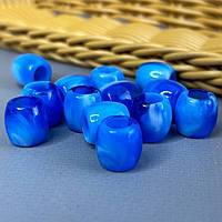 (20 гр) Бусины пластик бочонок 11 мм, - синий