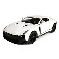 Іграшкова машинка металева Nissan GT-R 50, нісаан, білий, звук, світло, інерція, откр двері, багажник, капот, Автоексперт, 1:32,, фото 2