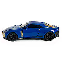 Іграшкова машинка металева Nissan GT-R 50, нісаан, синій, звук, світло, інерція, откр двері, багажник, капот, Автоексперт, 1:32,, фото 3