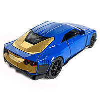 Іграшкова машинка металева Nissan GT-R 50, нісаан, синій, звук, світло, інерція, откр двері, багажник, капот, Автоексперт, 1:32,, фото 6