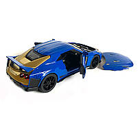 Іграшкова машинка металева Nissan GT-R 50, нісаан, синій, звук, світло, інерція, откр двері, багажник, капот, Автоексперт, 1:32,, фото 8