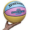 М'яч баскетбольний SPALDING 76896Y ALL CONFERENCE No7 жовтий-блакитний, фото 6