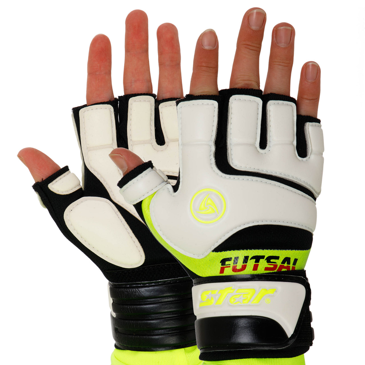 Рукавиці воротарські футзальні STAR GOLEIRO FG100 розмір S-L білий-чорний