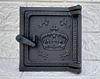 Дверцята прочисні 150х155 чавунна "Корона", сажетруска, люк для золи, пічна