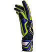 Рукавиці воротарські SOCCERMAX GK-014 розмір 8-10 салатовий-чорний-синій, фото 4