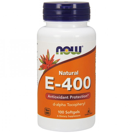 Вітамін Е Now Foods Vitamin E-400 With Mixed Tocopherols 100 Softgels, фото 1