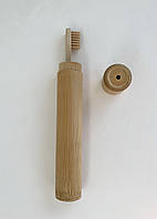Деревянная зубная щетка 14см, в тубусе из бамбука