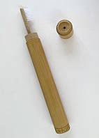 Деревянная зубная щетка 19см, в тубусе из бамбука