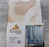 Штора для ванної тканинної Міранда Gerbarium 180 х 200 см бежева, фото 2