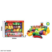 Игрушечные Продукты арт. 555-GH006 (48шт/2) набор овощей и фруктов короб. 36*5*30см