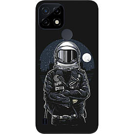 Чохол силіконовий Case для Realme C21 з картинкою Космонавт і місяць