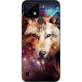 Чохол силіконовий Case для Realme C21 з картинкою Космічний вовк