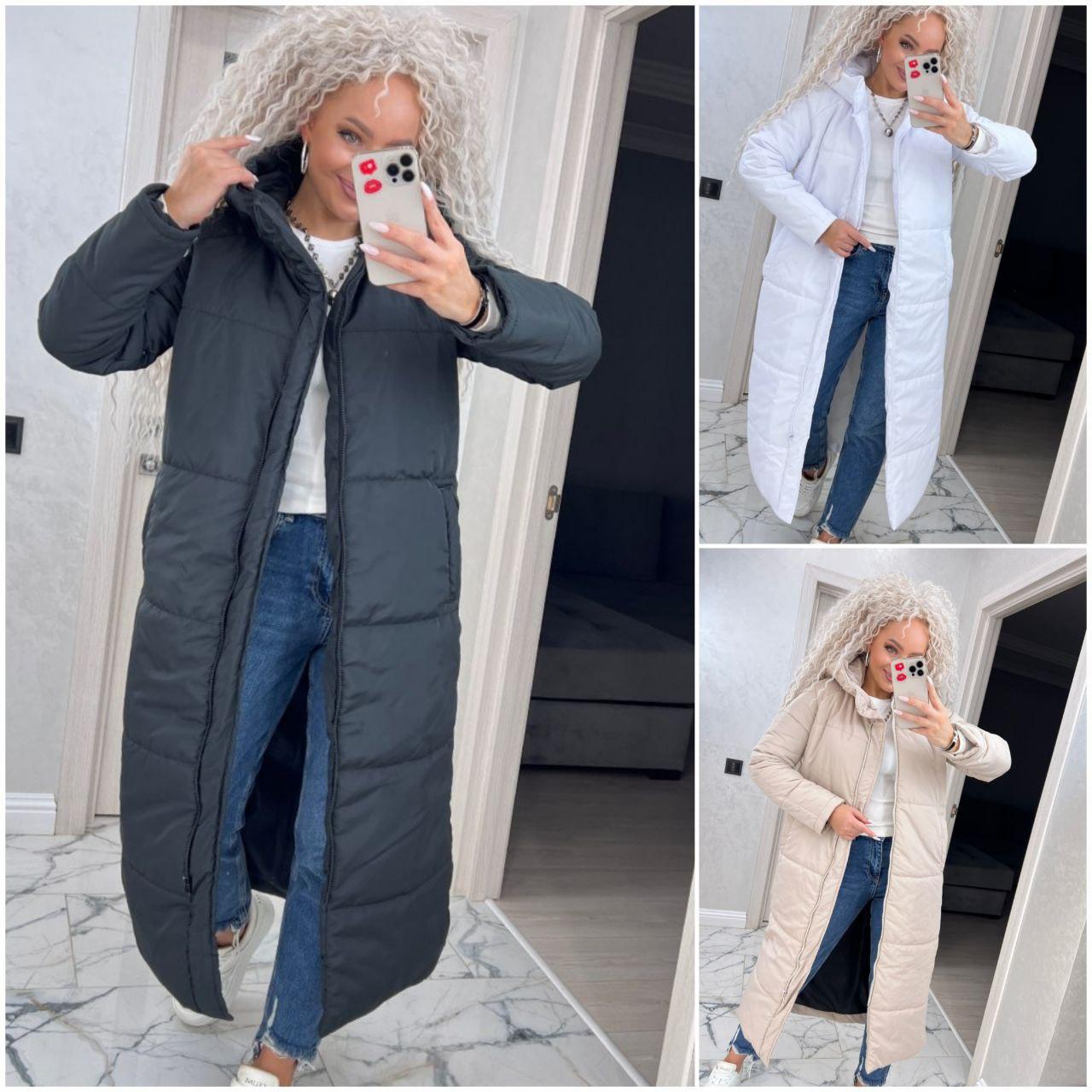 Жіночі зимові куртки — 9180/а-мо — Модна довга куртка пальто з капюшоном, Тепла жіноча зимова