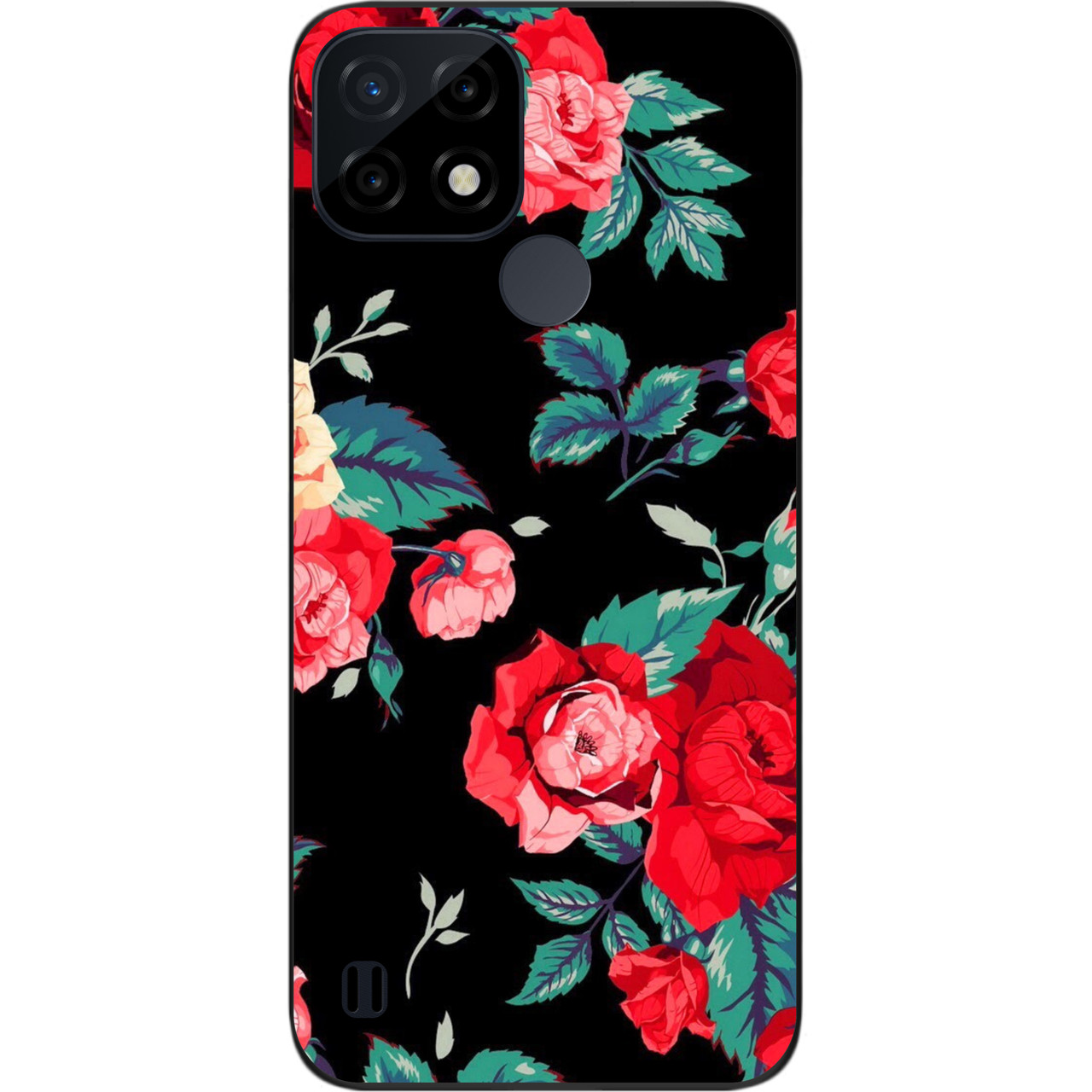 Силіконовий бампер Case для Realme C21 із зображенням Червоні троянди