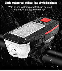 Велосипедний ліхтар Звуковий на Сонячній батареї, USB-дисплей, фото 3