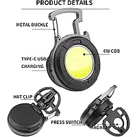 Мини фонарик брелок светодиодный, ручной аккумуляторный с USB водонепроницаемый круглый