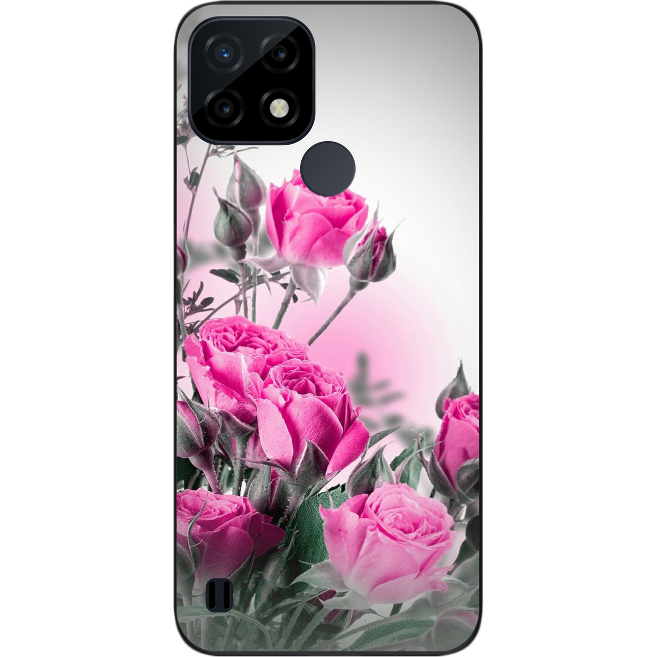 Силіконовий бампер Case для Realme C21 із зображенням Рожеві троянди