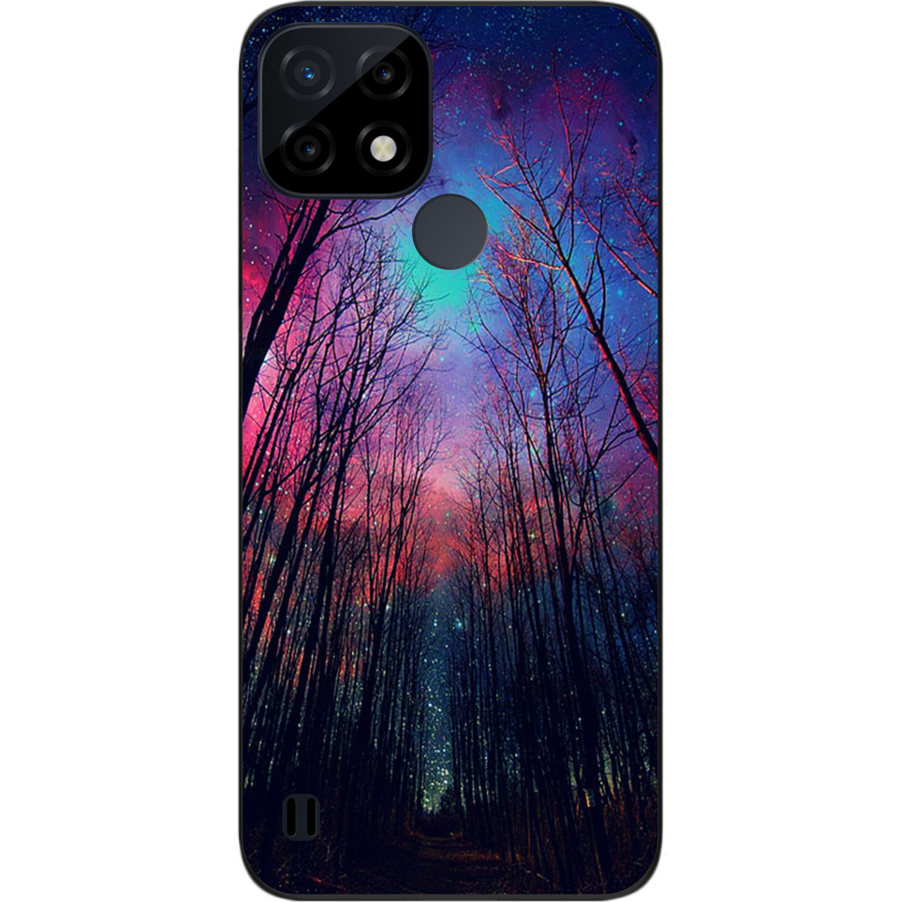 Силіконовий бампер Case для Realme C21 із зображенням Космічний ліс
