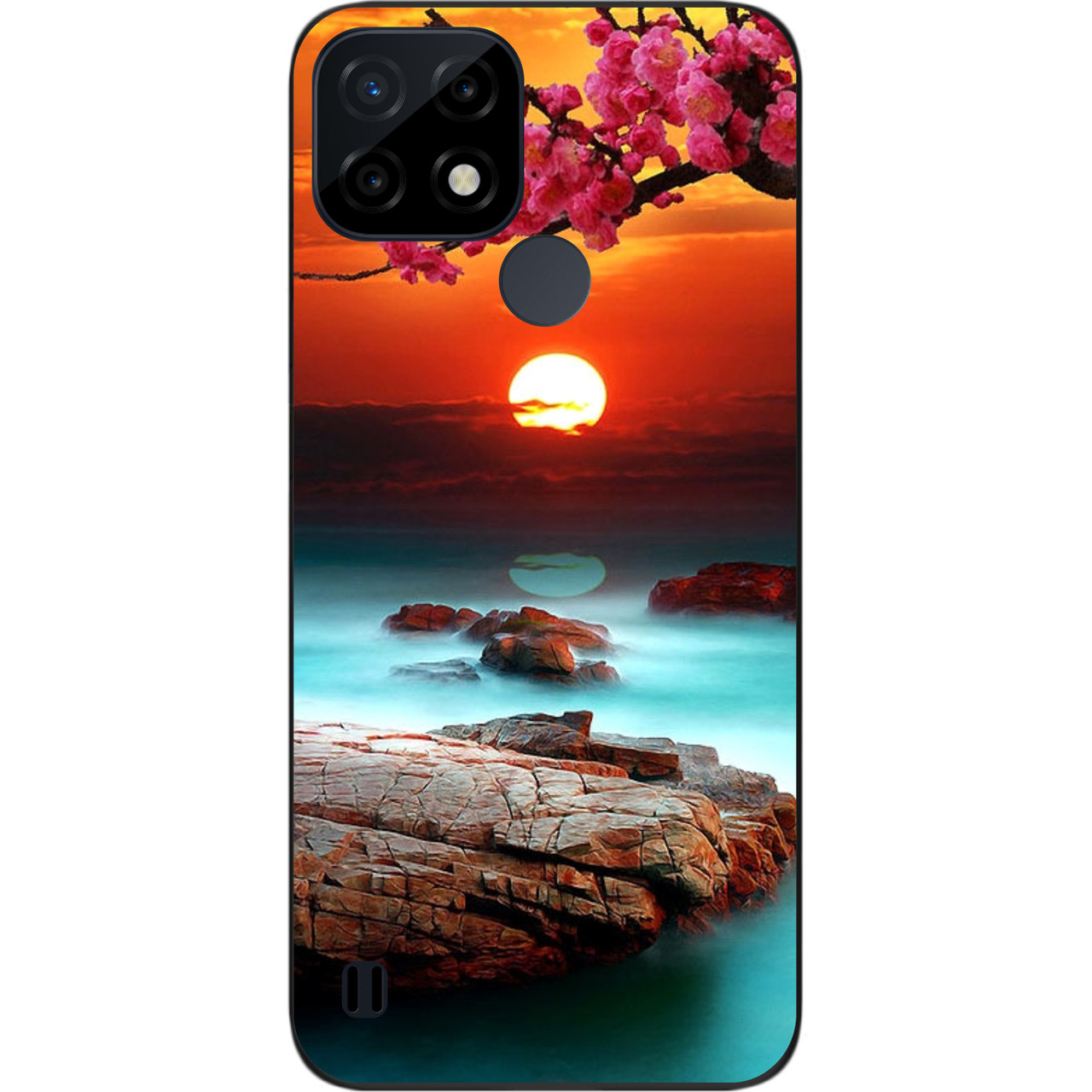 Оригінальний силіконовий чохол Case для Realme C21 з картинкою Гарний захід сонця