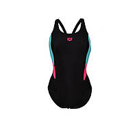 Купальник закритий для жінок Arena SWIMSUIT V BACK PANEL чорний, рожевий, бірюзовий Жін 44 005908-598 44