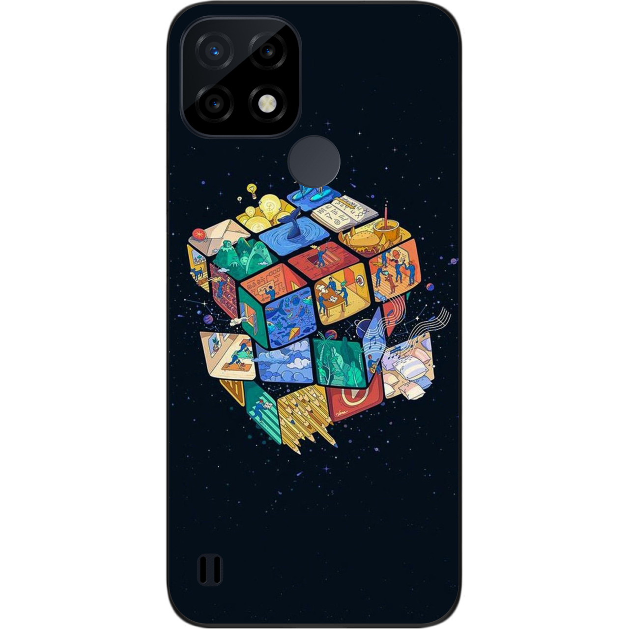 Оригінальний бампер Case для Realme C21 з картинкою Кубик