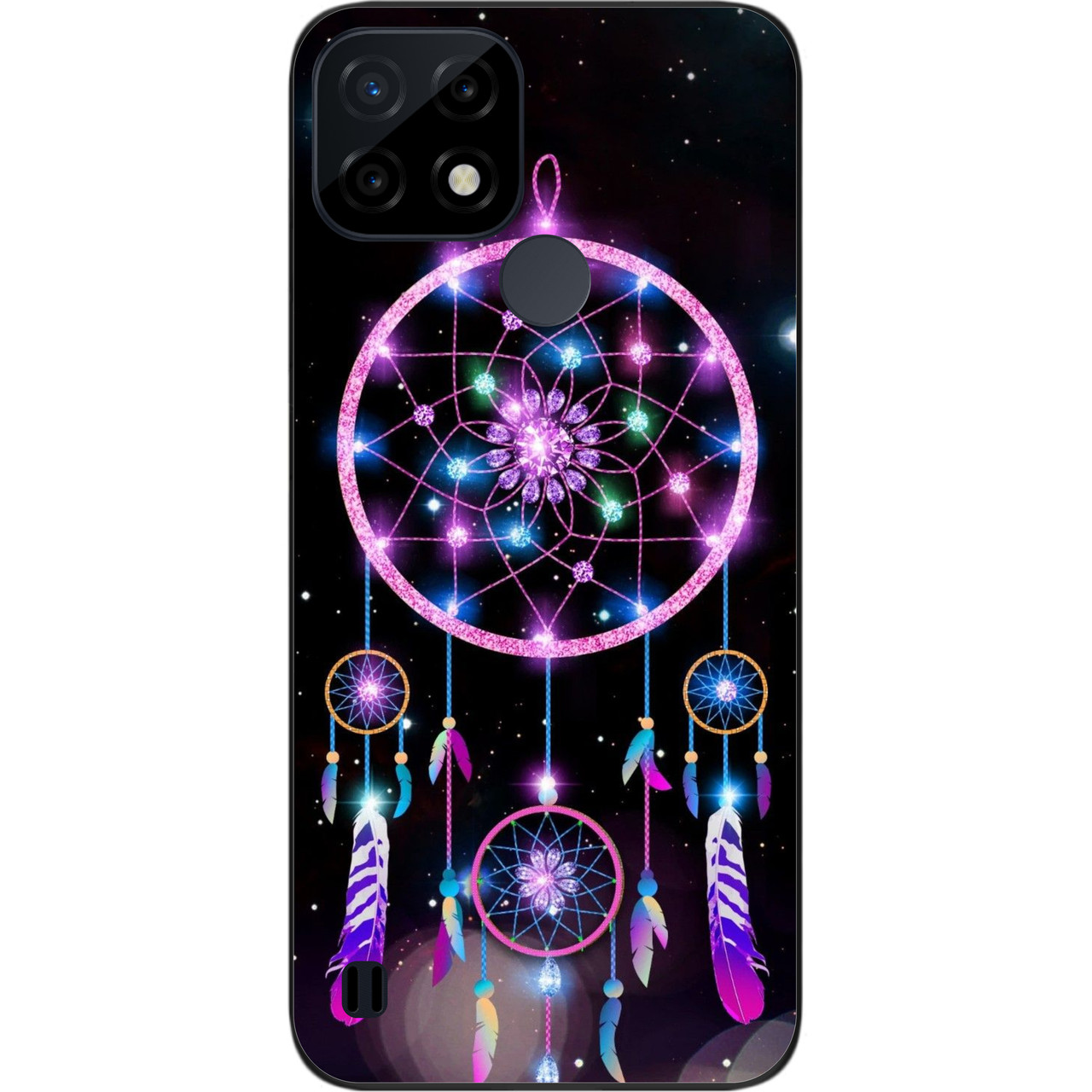 Силіконовий чохол Case для Realme C21 з картинкою Ловець снів на чорному тлі