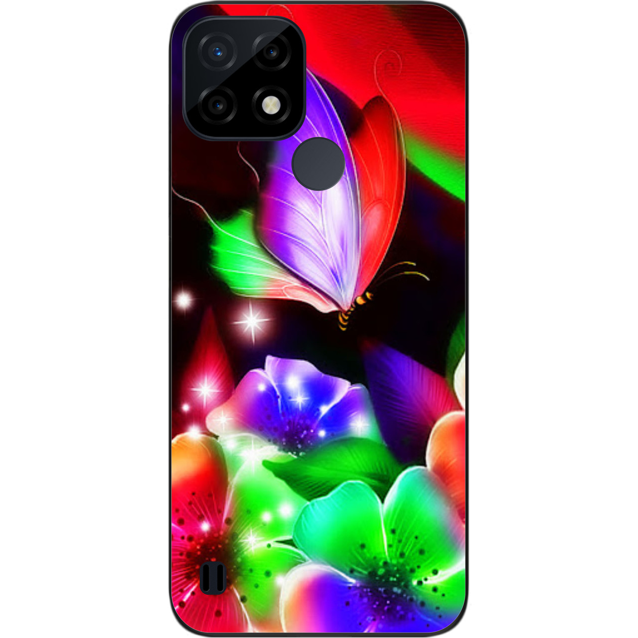 Силіконовий чохол Case для Realme C21 з картинкою Яскравий метелик