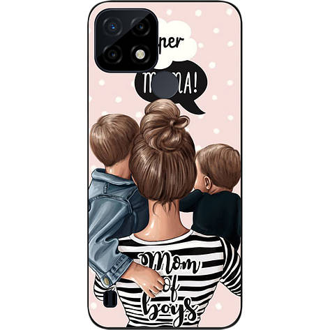 Силіконовий чохол Case для Realme C21 з картинкою Мама та малюки, фото 1