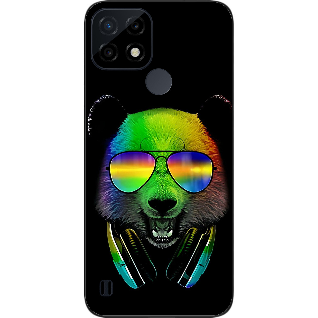 Силіконовий чохол Case для Realme C21 з картинкою Ведмедик у навушниках